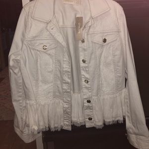 White denim jacket, CHICOS